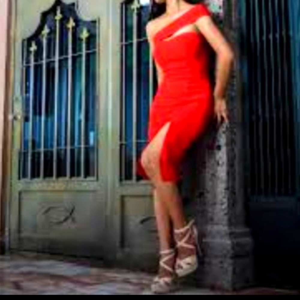 (10/M)⚘️❤️Morning Mist Red Hearthrob Mini Cocktail Dress⚘️Ptp 13×L31"